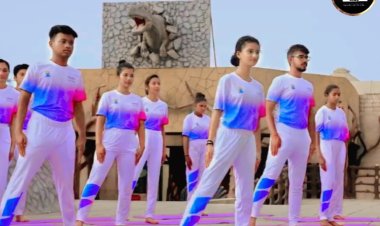 બાલાસિનોર તાલુકાના આઇકોનીક સ્થળ રૈયોલી ડાયનાસોર ફોસીલ પાર્ક ખાતે સૂર્ય નમસ્કાર કાર્યક્ર્મ યોજાયો