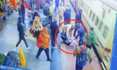 वाराणसी में शटल एक्सप्रेस के नीचे गिरी महिला, PAC जवानों ने दिखाई बहादुरी; बचाई जान
