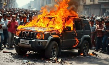 वैशाली में तेज रफ्तार स्कार्पियो ने 4 लोगों को कुचला, एक की मौके पर मौत, नाराज लोगों ने गाड़ी में लगाई आग