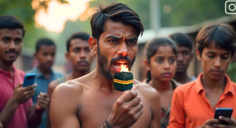 व्यूज के चक्कर में मुंह में रखकर फोड़े एक के बाद एक 7 सुतली बम, आठवें को फोड़ते में जबड़ा उड़ गया