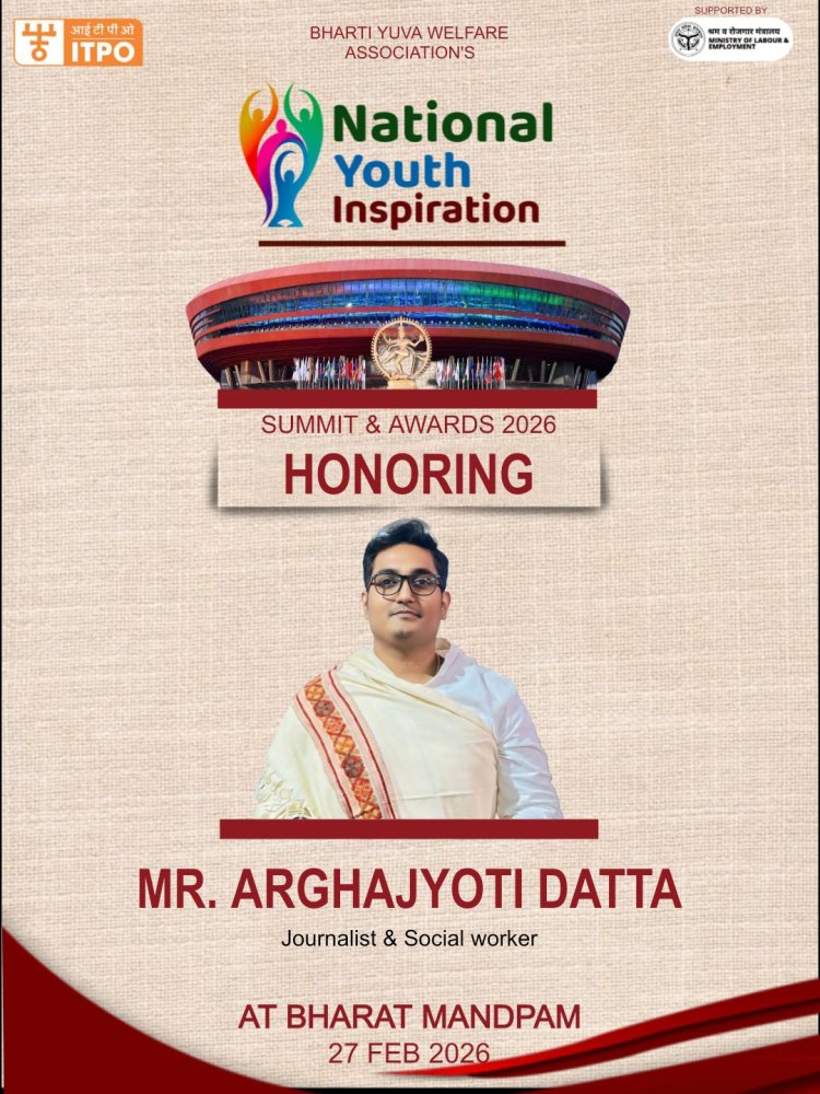 Mr. Arghajyoti Datta to Be Honoured with National Youth Inspiration Award 2026