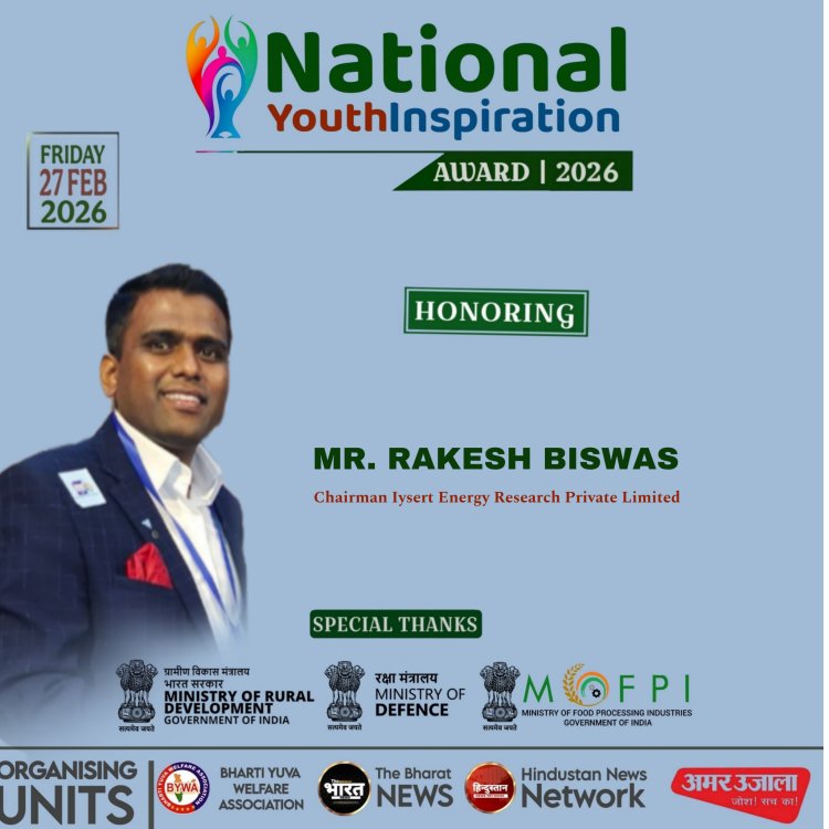 Rakesh Biswas Honoured at National Youth Inspiration Award 2026 in New Delhi
